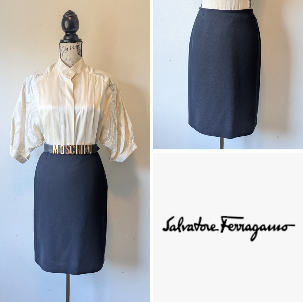 Vintage Wool Skirt- Salvatore Ferragamo